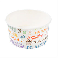 POTS À GLACES 'PAROLE' 180 ML 250 + 18 PE G/M2 Ø 8,7x5,2 CM BLANC CARTON 