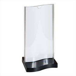 PORTE MENUS BASE RECTANGUAIRE 10x20 CM TRANSPARENT PLASTIQUE PS - vendu par 45 unités (Prix unitaire = 2,55 euros)