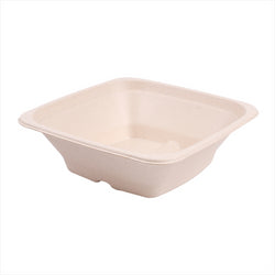 BOL CARR? COMPOSTABLE ET BIODEGRADABLE 700 ML 18x18x6 CM NATUREL canne à sucre