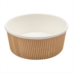 POTS DOUBLE PAROI, ONDULÉ 780 ML 280 + 250 + 18 PE G/M2 Ø15/12,8x6 CM MARRON CARTON