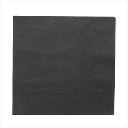 Serviettes ecolabel 2 plis 18g/m² 39x39cm NOIR ouate - carton de 1600