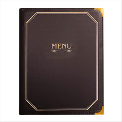 PORTE MENU 8 POCHETTES DIN-A4 25,5x33 CM MARRON PVC - vendu par 1 unités (Prix unitaire = 16 euros)