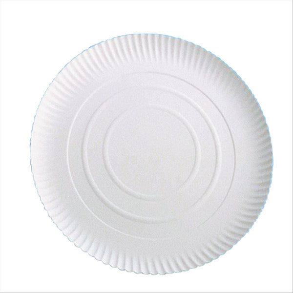 Assiettes pâtisserie en relief ø 28cm blanc carton - vendu par 50 (PU 0,167€)