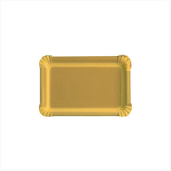 PLATEAUX RECTANGULAIRES 550 G/M2 10x16 CM OR CARTON - vendu par 50 unités (Prix unitaire = 0,2 euros)