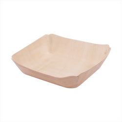 Barquettes rectangulaires bois 13x12x3 cm naturel bois - vendu par 200 unités (prix unitaire = 0,38 euros)