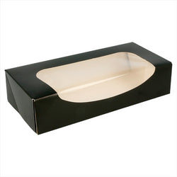 DESTOCKAGE / Récipients sushi + fênetre 20x9x4,5cm noir carton - vendu par 400