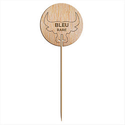 Steak marker "bleu" 9,5 cm naturel bois - vendu par 100 (PU 0,08€)