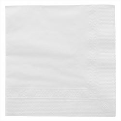 Serviettes 2 plis 18g/m² 20x20cm blanc ouate - carton de 4800