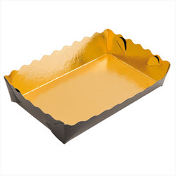 Barquettes pâtisserie deux faces 380g/m² 13x9x3,5cm or/noir carton - vendu par 250 (PU 0,17€)