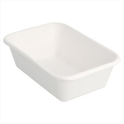 Recipient compostable et biodegradable 370 ml 13,5x9,6x4,2 cm blanc canne à sucre - vendu par 600 (pu 0,11€)