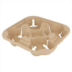 PORTE-GOBELETS, 4 GOBELETS 22x22 CM NATUREL CARTON - vendu par 300 unités (Prix unitaire = 0,26 euros)