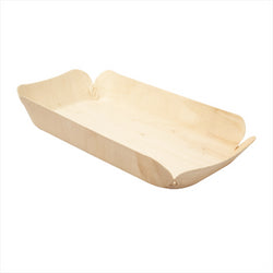 Barquettes rectangulaires bois 21,5x12x3 cm naturel bois - vendu par 200 unités (prix unitaire = 0,56 euros)