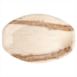 Assiettes ovales 'palmier' 33x23x2,5 cm naturel palmier - carton de 200 unités
