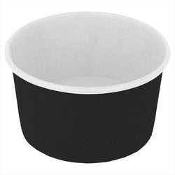 POTS À GLACES 180 ML 250 + 18 PE G/M2 Ø 8,7x5,2 CM NOIR CARTON
