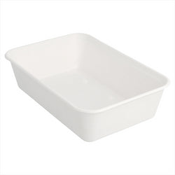 Recipient compostable et biodegradable 700 ml 17,5x12x4,5 cm blanc canne à sucre - vendu par 500 (pu 0,17€)