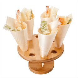 Display 10 cones ø 18x9 cm naturel bois bambou - vendu à l'unité