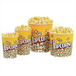 Gobelets pour pop-corn 5100 ml 230 +20  pe g/m2 ø 22,5x21 cm carton - vendu par 150 unités (prix unitaire = 0,89 euros)