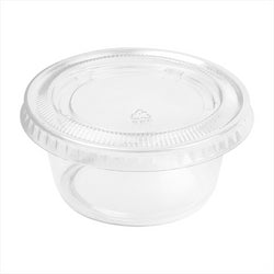 50  PETITS POTS + 50 COUVERCLES 100 ML Ø7,4x3,5 CM TRANSPARENT  PP - vendu par 24 unités (Prix unitaire = 4 euros)