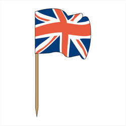 Petits drapeaux "u.k" 4x3/6,5 cm assorti bois - vendu par 144 (PU 0,011€)
