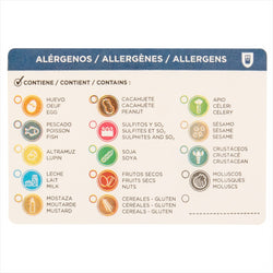 ÉTIQUETTES ADHESIVES ALLERGÈNES EN 1 7,5x5 CM PAPIER - vendu par 500 unités (Prix unitaire = 0,0195 euros)