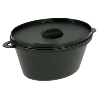 COCOTTES MICRO-ONDABLES+COUVERCLES 350 ML 15,6x10,1x7,3 CM NOIR PLASTIQUE PP - vendu par 144 unités