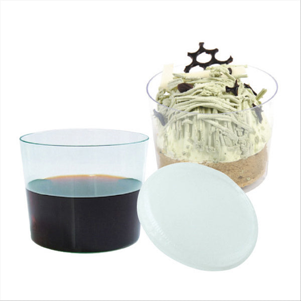 Couvercles gobelets bas ø 8,3cm transparent plastique PS - vendu par 200 unités