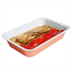 Récipients laqués 800 ml 21x14x3,8 cm cuivre aluminium - vendu par 100 unités (prix unitaire = 0,315 euros)