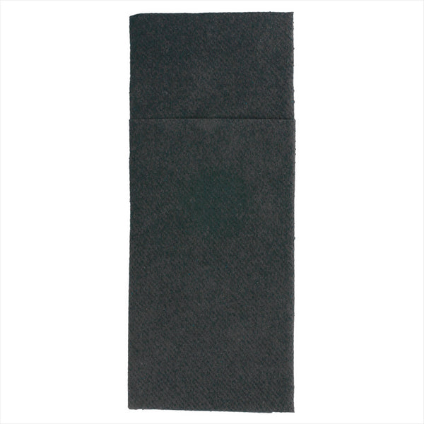 Serviettes kangourou 55g/m² 33x40cm noir airlaid style tissu - vendu par 700 (PU 0,143€)