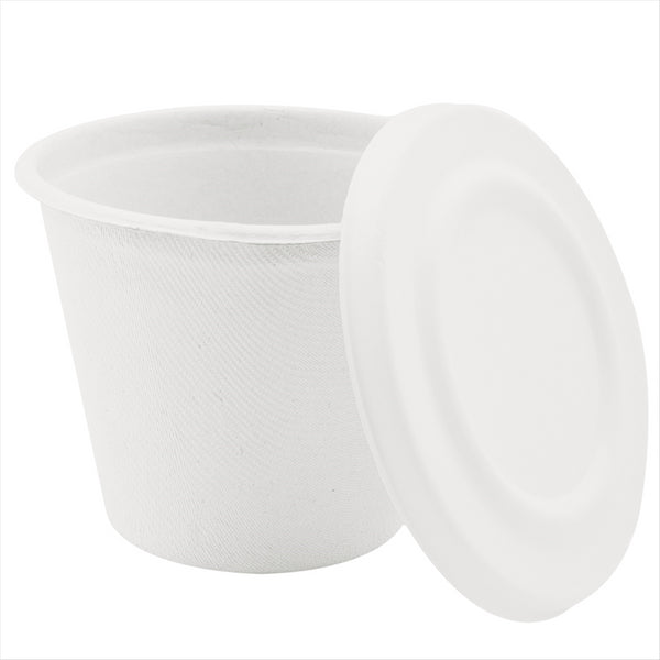 Couvercles pour code 150.64 compostable et biodegradable ø 11 cm blanc canne à sucre - vendu par 600 (PU 0,091€)