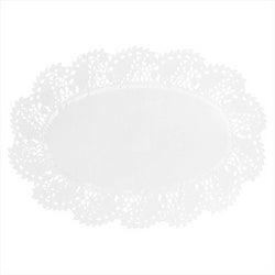 DENTELLES OVALES AJOURÉES 53 G/M2 32x22 CM BLANC PAPIER - vendu par 250 unités (Prix unitaire = 0,027 euros)