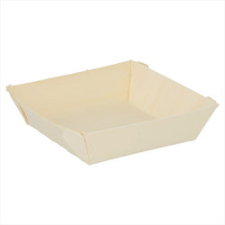 Barquettes carrées 7x7x2 cm  bois - vendu par 500 unités (prix unitaire = 0,28 euros)