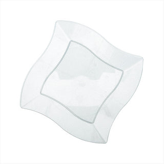 Récipients carrées irrégulières 18cm transparent plastique PS - vendu par 150 unités