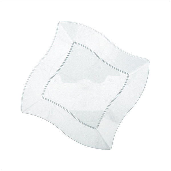 Récipients carrées irrégulières 18cm transparent plastique PS - vendu par 150 unités