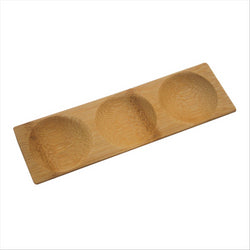 TRIPLE ASSIETTES 18x5,5x1 CM NATUREL BOIS BAMBOU - vendu par 12 unités (Prix unitaire = 1,02 euros)
