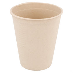 Gobelets compostable et biodegradable 260 ml ø 8x9,1 cm naturel canne à sucre - carton de 1000