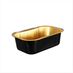 Moules pâtisserie 168ml 10,8x7,2x3,3cm or/noir aluminium - vendu par 100 (PU 0,31€)