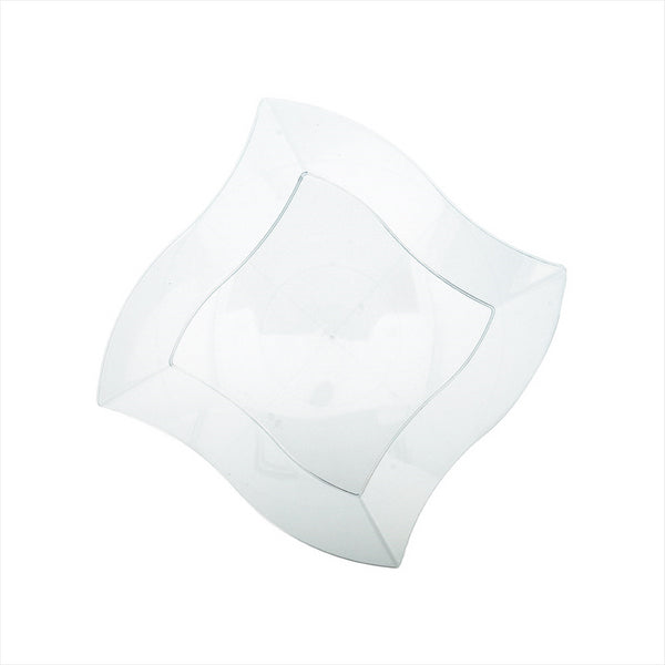 RÉCIPIENTS CARRÉES IRRÉGULIÈRES 25,5 CM TRANSPARENT PLASTIQUE PS - vendu par 150 unités