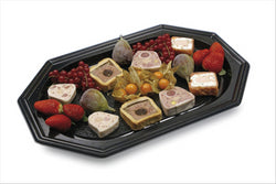 PLATEAU TRAITEUR 35x25x2 CM NOIR R PET - vendu par 100 unités