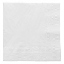 Serviettes 2 plis 18g/m² 25x25cm blanc ouate - carton de 4800