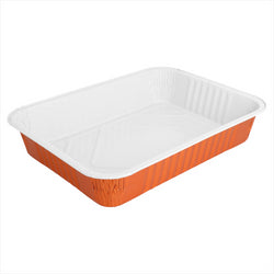 Récipients laqués 1360 ml 24x17,9x4,2 cm cuivre aluminium - vendu par 100 unités (prix unitaire = 0,52 euros)