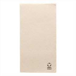 Serviettes ecolabel pliage 1/6 'Ouate gaufrée (Double point)' 19g/m² 30x40cm naturel ouate recyclée - carton de 1800