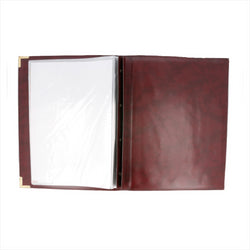 PORTE MENU 8 POCHETTES DIN-A4 25,5x33 CM BORDEAUX PVC - vendu par 1 unités (Prix unitaire = 16 euros)