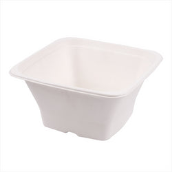 BOL CARR? COMPOSTABLE ET BIODEGRADABLE 1,2 L 18x18x9 CM BLANC canne à sucre