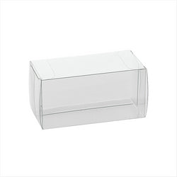 BOÎTES MACARONS 8x5x5 CM TRANSPARENT PVC - vendu par 200 unités (Prix unitaire = 0,37 euros)