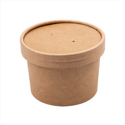 RÉCIPIENTS +COUVERCLES 240 ML 340 + 18  PE G/M2 Ø9/7,5x6 CM NATUREL KRAFT - vendu par 250 unités