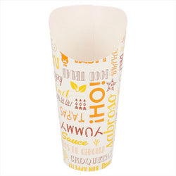 GOBELETS À FRITES OUVERT 'PAROLE' 22 OZ - 660 ML 220 + 18 PE G/M2 Ø8,5x18 CM BLANC CARTON - vendu par 50 unités (Prix unitaire = 0,119 euros)