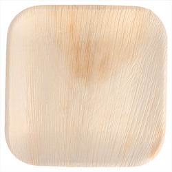 Assiettes carrées 'palmier' 18x18x1,5 cm naturel palmier - carton de 200 unités