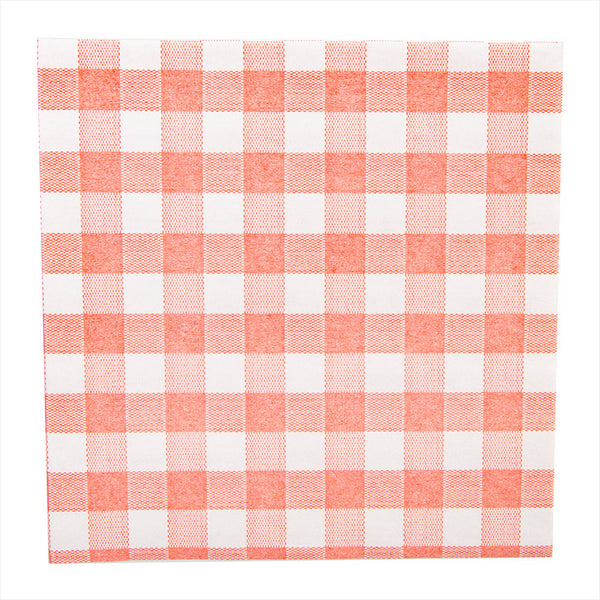 Serviettes 'like linen - vichy' 70g/m² 40x40cm rouge like linen - vendu par 600 (PU 0,17€)