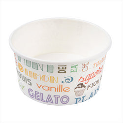 POTS À GLACES 'PAROLE' 150 ML 250 + 18 PE G/M2 Ø8,5x4,5 CM BLANC CARTON