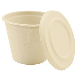 Couvercles pour code 150.19 compostable et biodegradable ø 11 cm naturel canne à sucre - vendu par 600 (PU 0,091€)